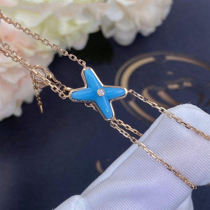 ˇGilded EraˇJEUX BRACELET TURQUOISE PINK GOLD 1 DIAMOND