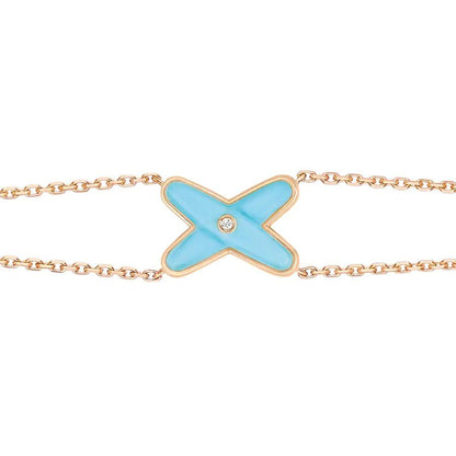 ˇGilded EraˇJEUX BRACELET TURQUOISE PINK GOLD 1 DIAMOND
