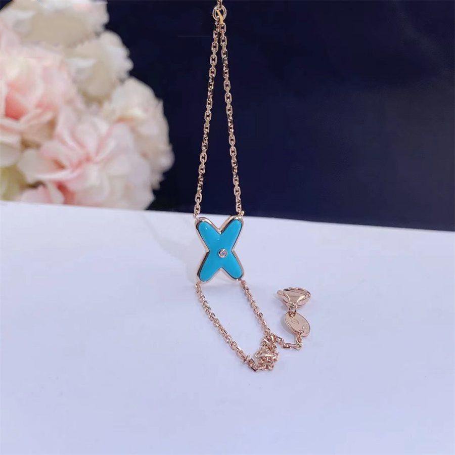 ˇGilded EraˇJEUX BRACELET TURQUOISE PINK GOLD 1 DIAMOND