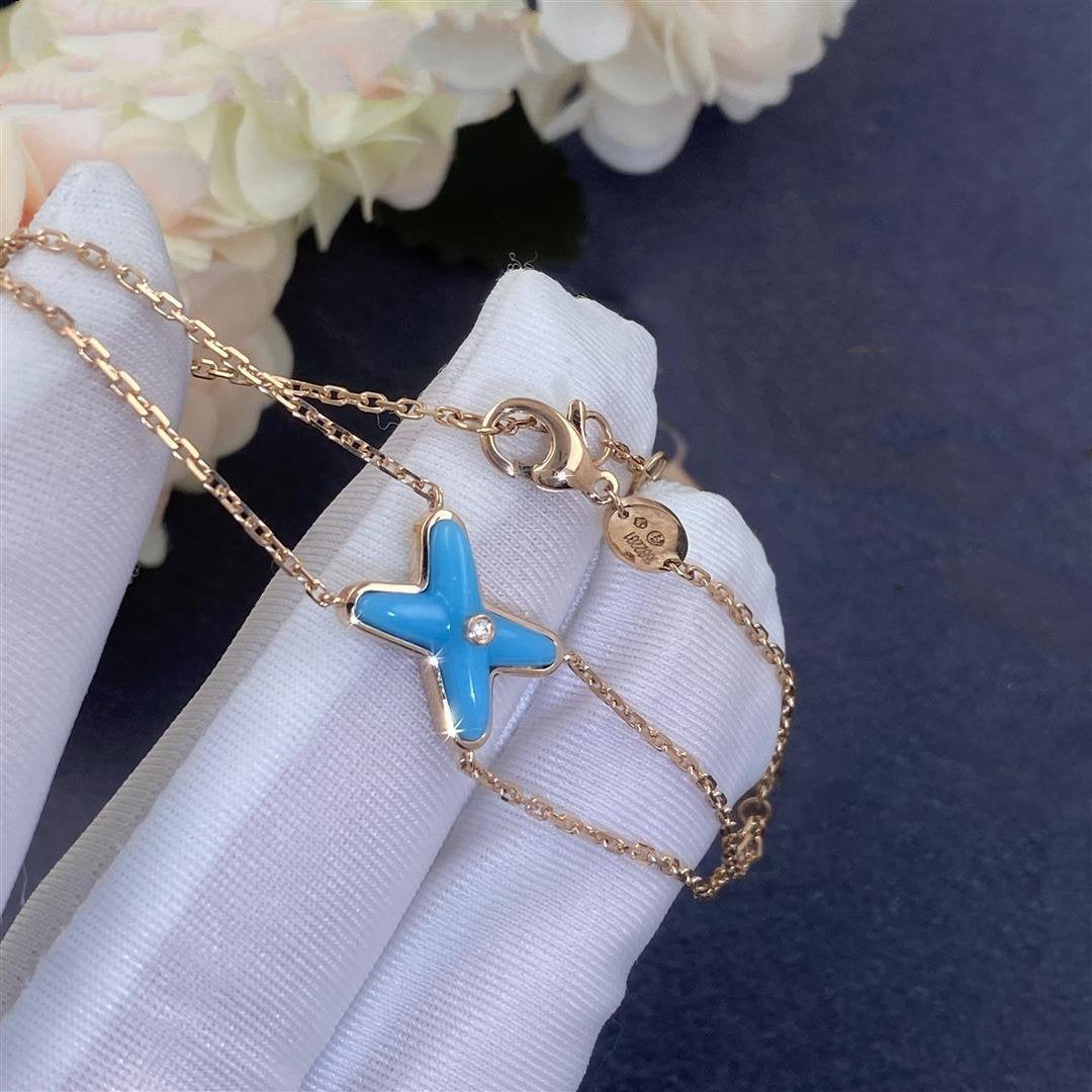 ˇGilded EraˇJEUX BRACELET TURQUOISE PINK GOLD 1 DIAMOND