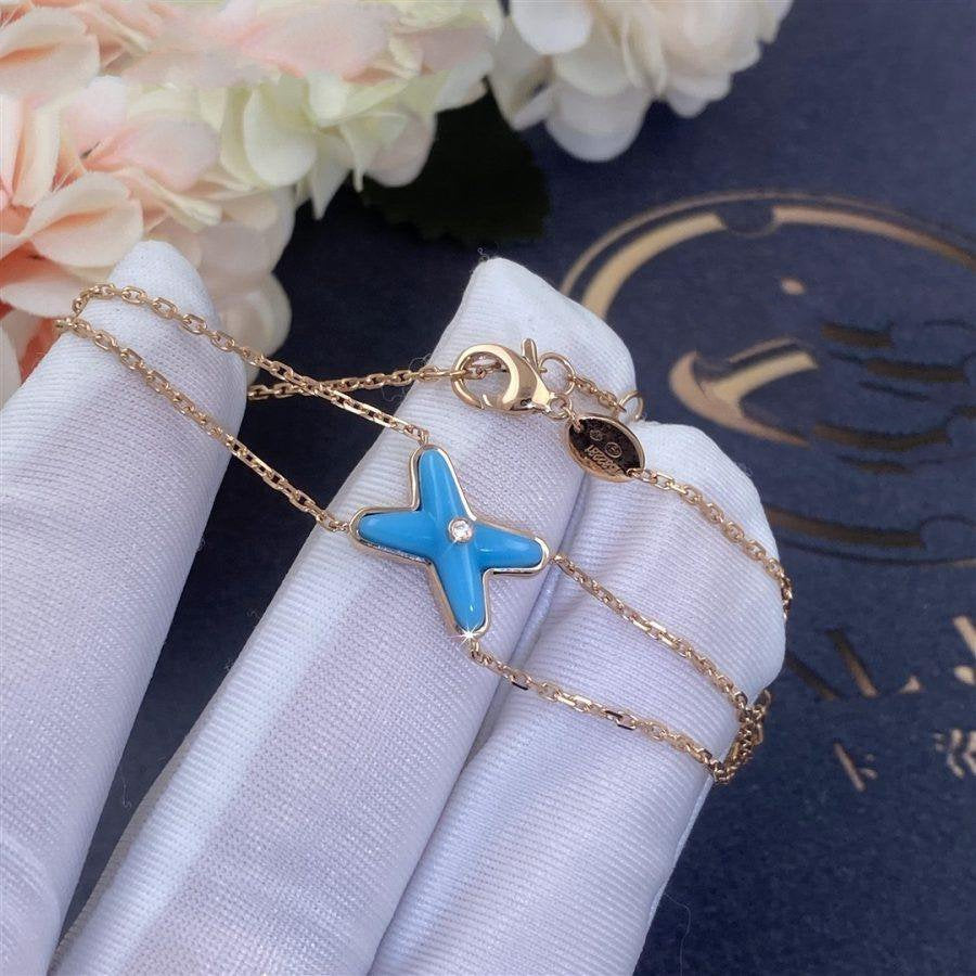 ˇGilded EraˇJEUX BRACELET TURQUOISE PINK GOLD 1 DIAMOND