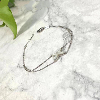 ˇGilded EraˇJEUX BRACELET WHITE MOP SILVER 1 DIAMOND