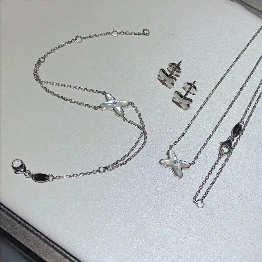 ˇGilded EraˇJEUX BRACELET WHITE MOP SILVER 1 DIAMOND