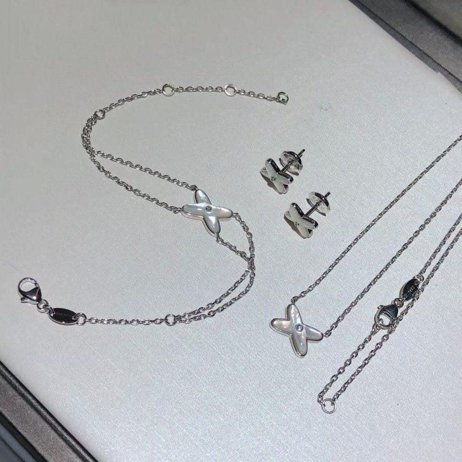 ˇGilded EraˇJEUX BRACELET WHITE MOP SILVER 1 DIAMOND