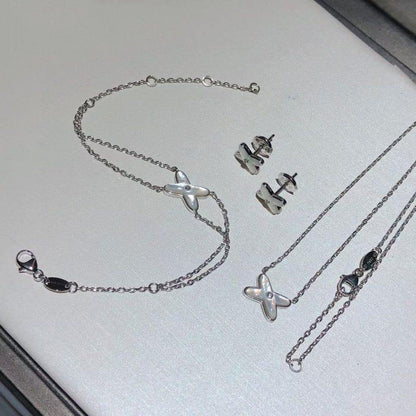ˇGilded EraˇJEUX BRACELET WHITE MOP SILVER 1 DIAMOND