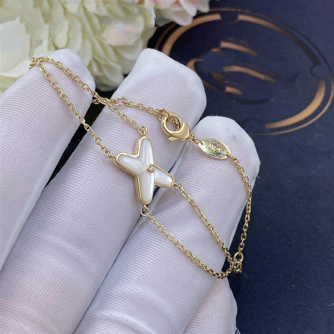 ˇGilded EraˇJEUX BRACELET WHITE MOP GOLD 1 DIAMOND