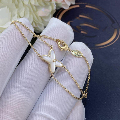 ˇGilded EraˇJEUX BRACELET WHITE MOP GOLD 1 DIAMOND