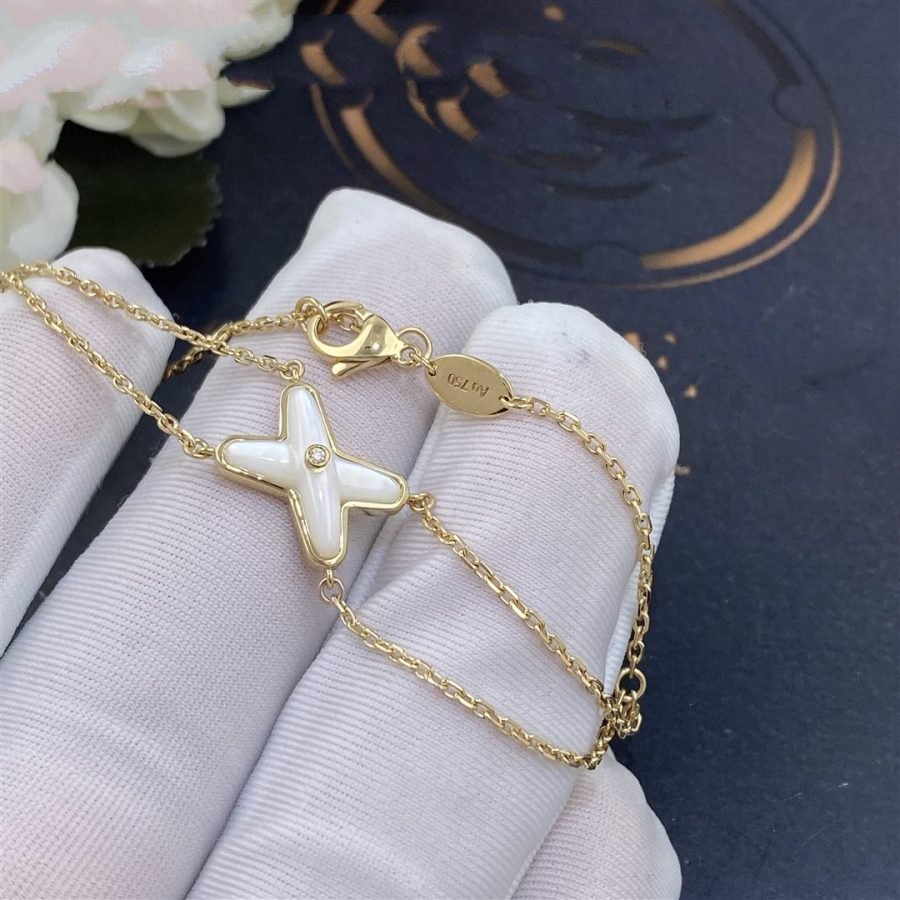 ˇGilded EraˇJEUX BRACELET WHITE MOP GOLD 1 DIAMOND