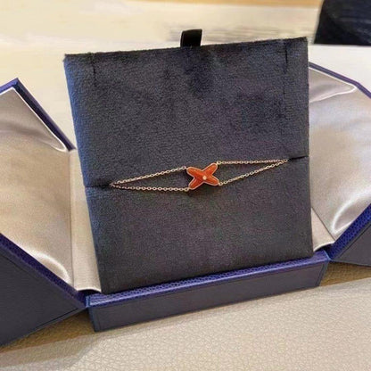ˇGilded EraˇJEUX BRACELET CARNELIAN PINK GOLD 1 DIAMOND