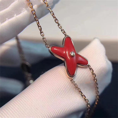 ˇGilded EraˇJEUX BRACELET CARNELIAN PINK GOLD 1 DIAMOND