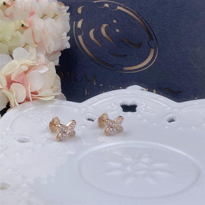 ˇGilded EraˇJEUX DE PINK GOLD DIAMOND EARRINGS
