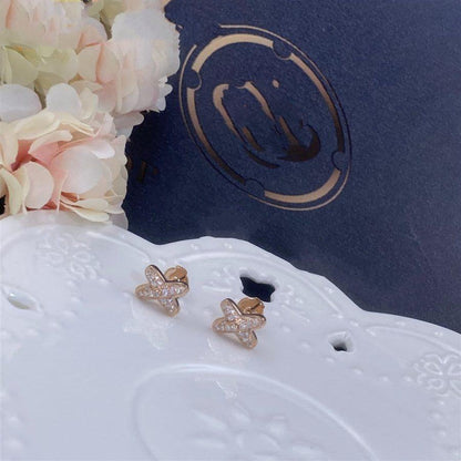 ˇGilded EraˇJEUX DE PINK GOLD DIAMOND EARRINGS