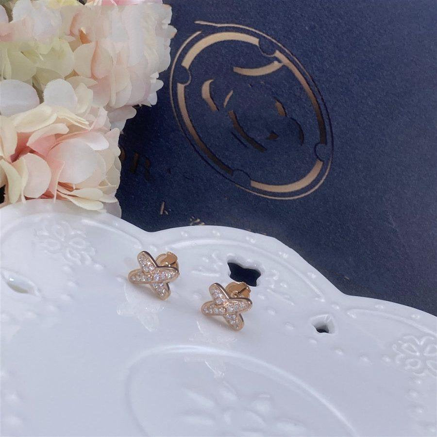 ˇGilded EraˇJEUX DE PINK GOLD DIAMOND EARRINGS