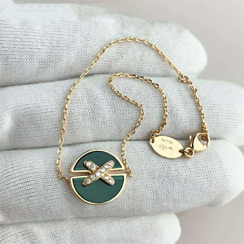 ˇGilded EraˇJEUX DE BRACELET MALACHITE PINK GOLD DIAMONDS