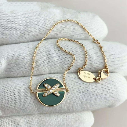 ˇGilded EraˇJEUX DE BRACELET MALACHITE PINK GOLD DIAMONDS