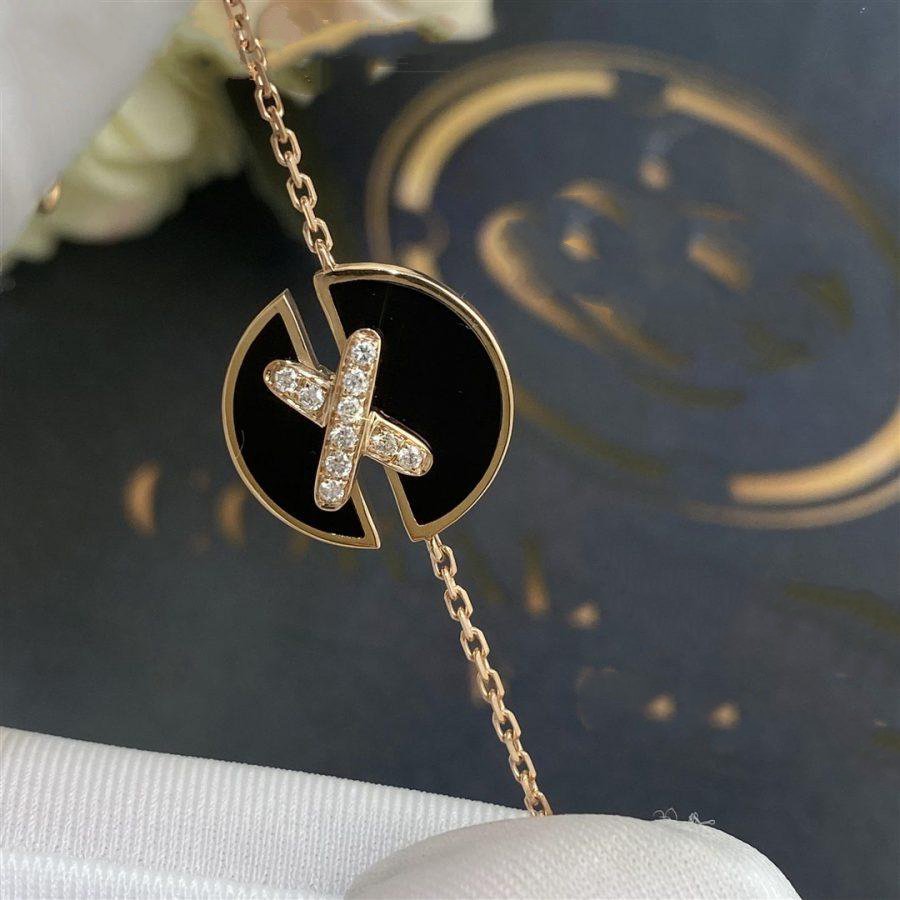 ˇGilded EraˇJEUX DE BRACELET ONYX PINK GOLD DIAMOND