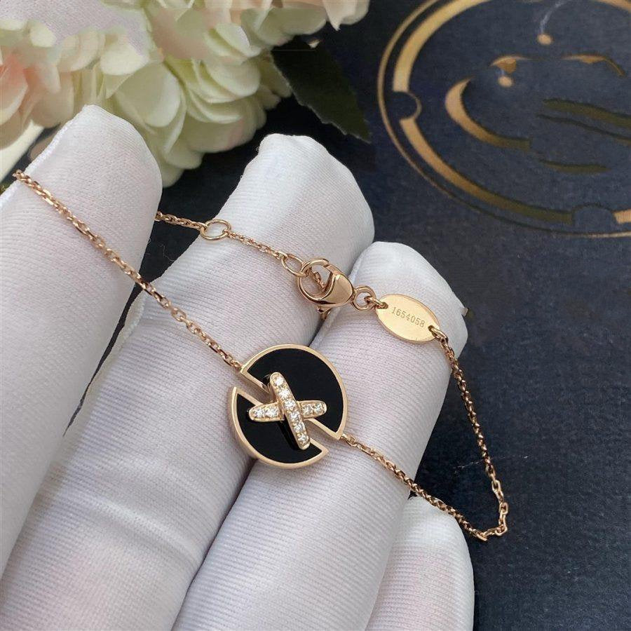 ˇGilded EraˇJEUX DE BRACELET ONYX PINK GOLD DIAMOND