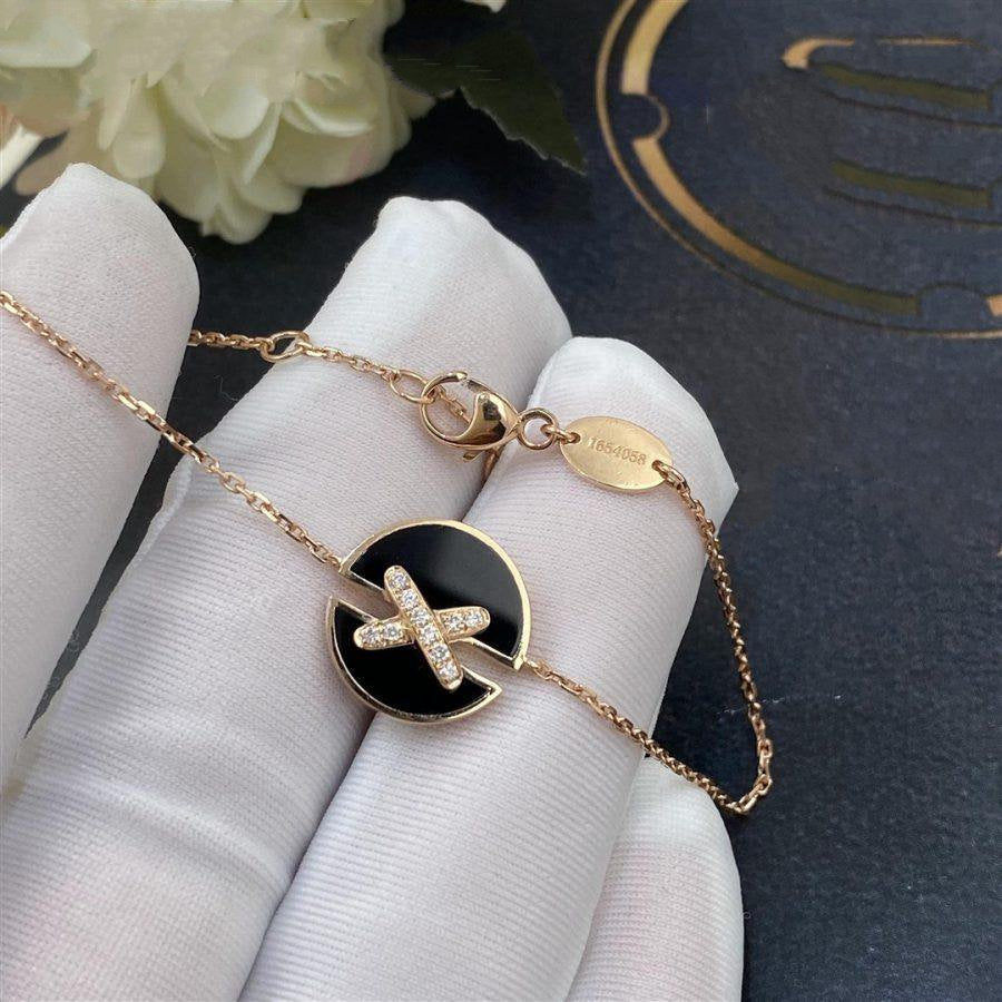 ˇGilded EraˇJEUX DE BRACELET ONYX PINK GOLD DIAMOND