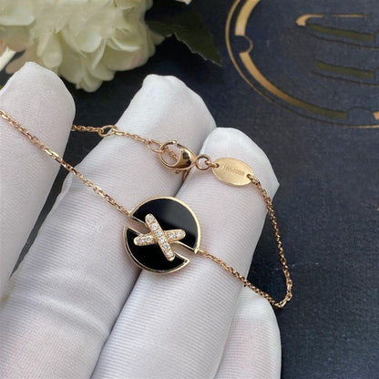 ˇGilded EraˇJEUX DE BRACELET ONYX PINK GOLD DIAMOND