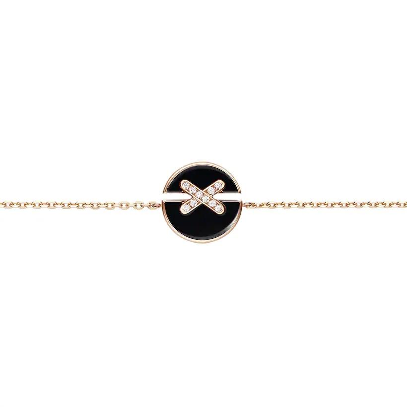 ˇGilded EraˇJEUX DE BRACELET ONYX PINK GOLD DIAMOND