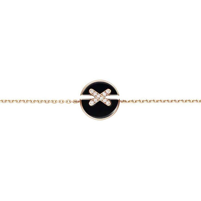 ˇGilded EraˇJEUX DE BRACELET ONYX PINK GOLD DIAMOND