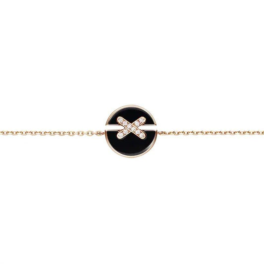 ˇGilded EraˇJEUX DE BRACELET ONYX PINK GOLD DIAMOND