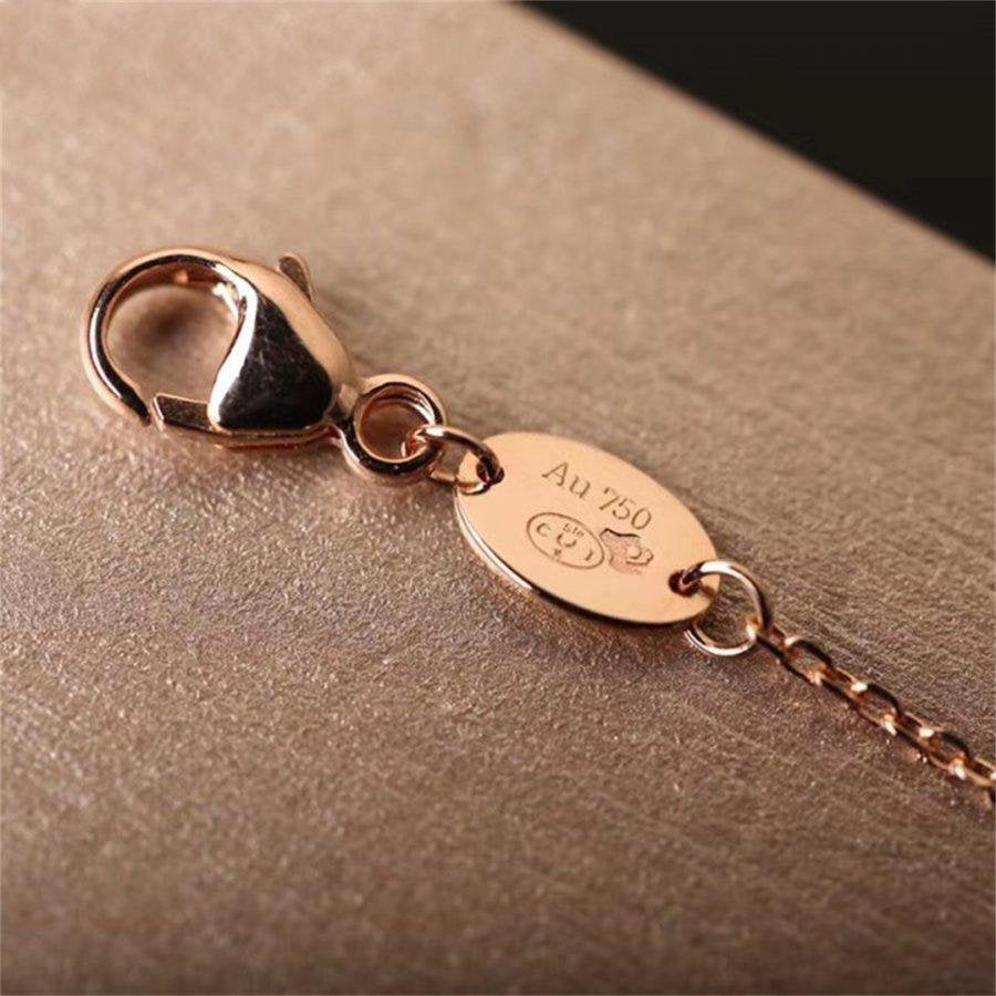 ˇGilded EraˇJEUX BRACELET BLUE AGATE PINK GOLD 1 DIAMOND