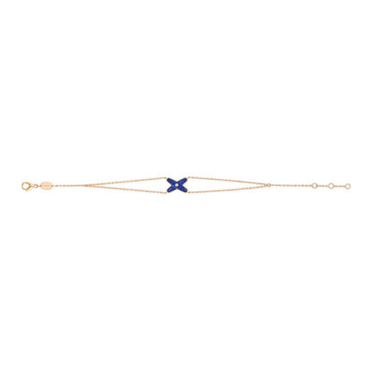 ˇGilded EraˇJEUX BRACELET BLUE AGATE PINK GOLD 1 DIAMOND