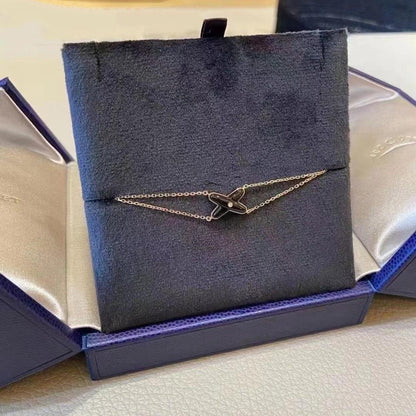 ˇGilded EraˇJEUX BRACELET ONYX PINK GOLD 1 DIAMOND