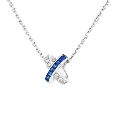 ˇGilded EraˇLIENS DIAMOND SILVER NECKLACE