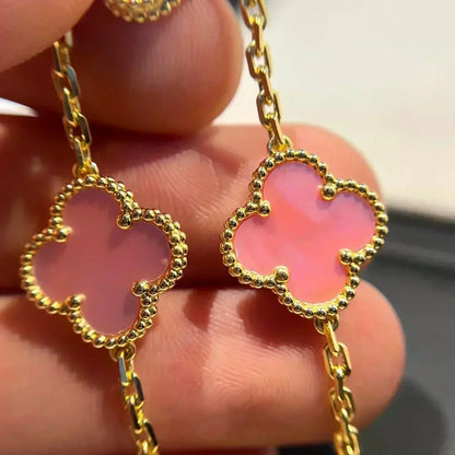 ˇGilded EraˇCLOVER 5 PINK MOP BRACELET