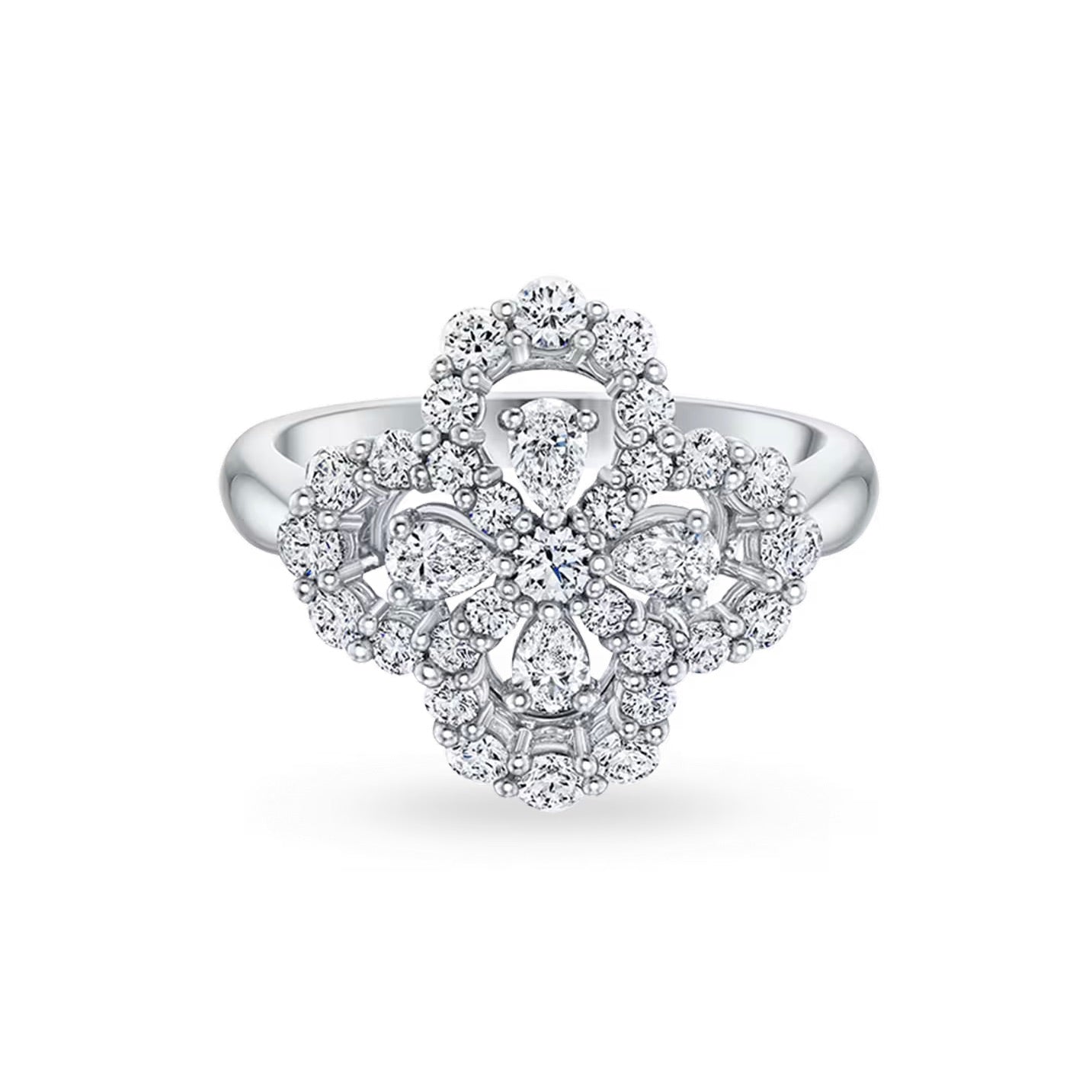 ˇGilded EraˇLOOP RING FULL MOTIF DIAMOND 16MM SILVE