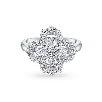 ˇGilded EraˇLOOP RING FULL MOTIF DIAMOND 16MM SILVE