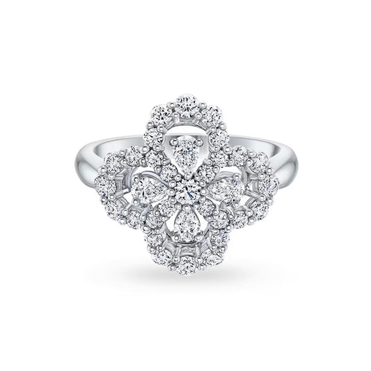 ˇGilded EraˇLOOP RING FULL MOTIF DIAMOND 16MM SILVE