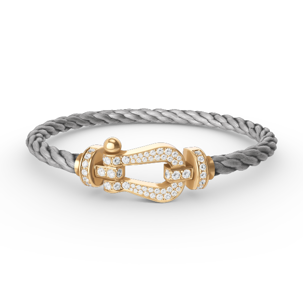 ˇGilded EraˇFORCE LARGE HORSESHOE FULL DIAMOND BRACELET GOLD