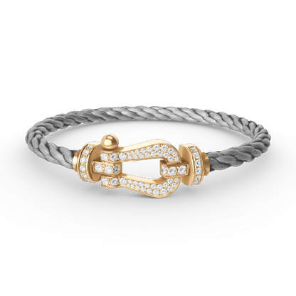 ˇGilded EraˇFORCE LARGE HORSESHOE FULL DIAMOND BRACELET GOLD