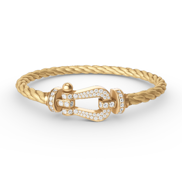ˇGilded EraˇFORCE LARGE HORSESHOE FULL DIAMOND BRACELET GOLD
