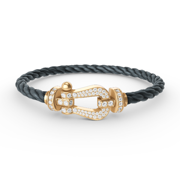 ˇGilded EraˇFORCE LARGE HORSESHOE FULL DIAMOND BRACELET GOLD