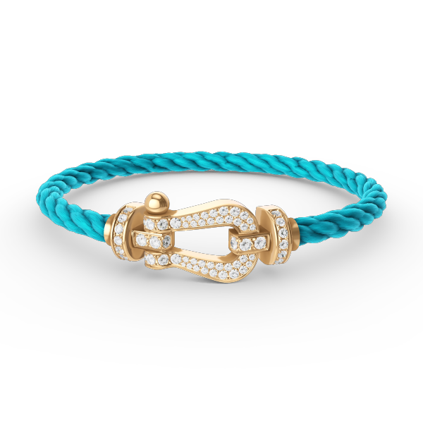 ˇGilded EraˇFORCE LARGE HORSESHOE FULL DIAMOND BRACELET GOLD