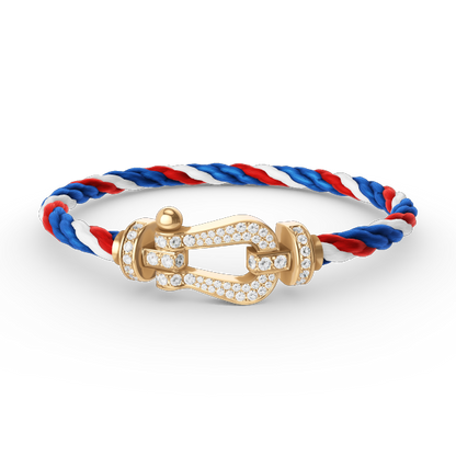 ˇGilded EraˇFORCE LARGE HORSESHOE FULL DIAMOND BRACELET GOLD