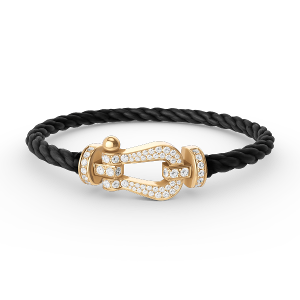 ˇGilded EraˇFORCE LARGE HORSESHOE FULL DIAMOND BRACELET GOLD