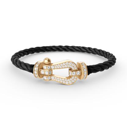 ˇGilded EraˇFORCE LARGE HORSESHOE FULL DIAMOND BRACELET GOLD