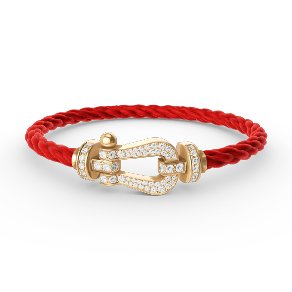 ˇGilded EraˇFORCE LARGE HORSESHOE FULL DIAMOND BRACELET GOLD