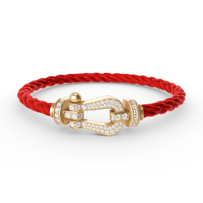 ˇGilded EraˇFORCE LARGE HORSESHOE FULL DIAMOND BRACELET GOLD