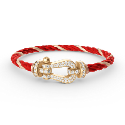ˇGilded EraˇFORCE LARGE HORSESHOE FULL DIAMOND BRACELET GOLD