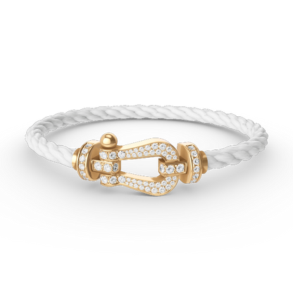 ˇGilded EraˇFORCE LARGE HORSESHOE FULL DIAMOND BRACELET GOLD