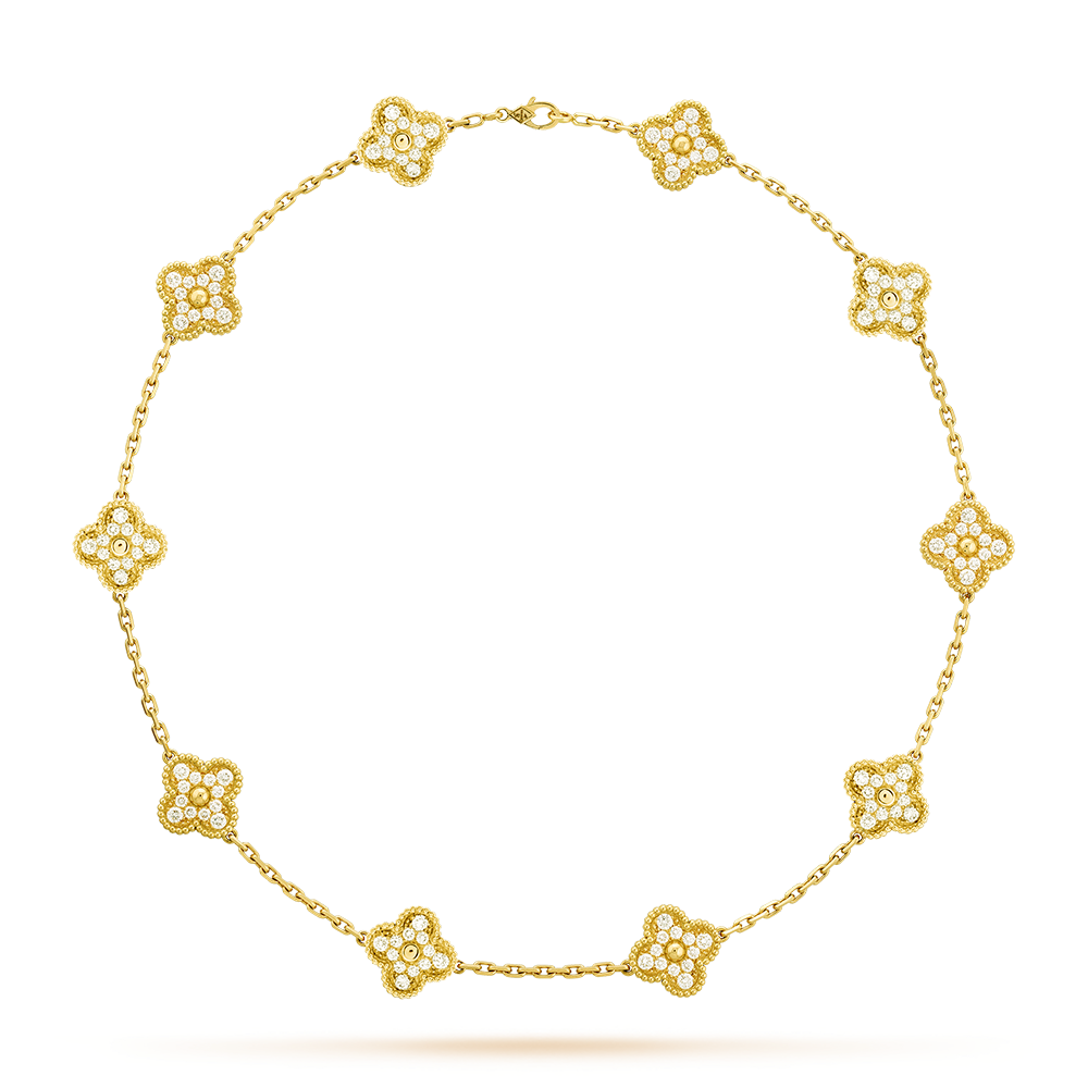 ˇGilded EraˇCLOVER 10 MOTIFS DIAMOND NECKLACE