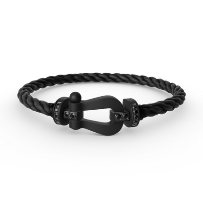 ˇGilded EraˇFORCE LARGE SERIES HORSESHOE BLACK SAMURAI BRACELET