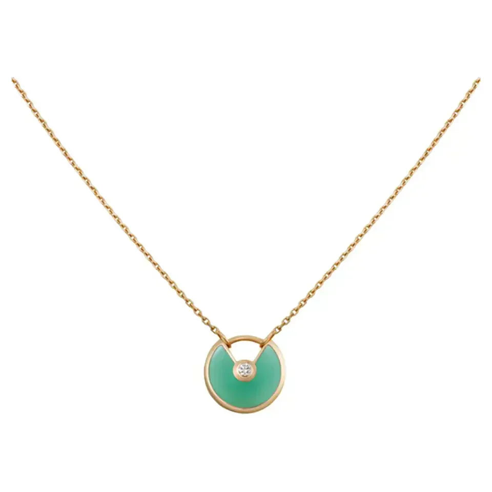ˇGilded EraˇAMULETTE GOLD MALACHITE NECKLACE