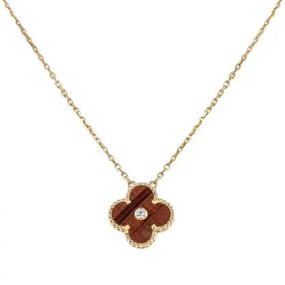 ˇGilded EraˇCLOVER 15MM DIAMOND AND YELLOW TIGER'S EYE AGATE necklace